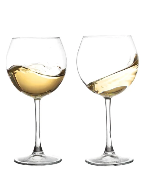 Set di bicchieri con vino BIANCO — Foto Stock