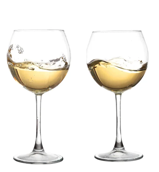 Set di bicchieri con vino BIANCO — Foto Stock