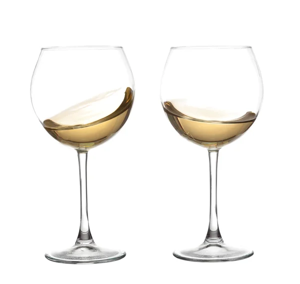 Set of glasses with WHITE wine — Stock Photo, Image