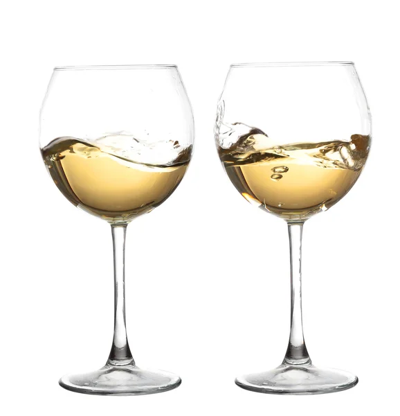 Set of glasses with WHITE wine — Stock Photo, Image