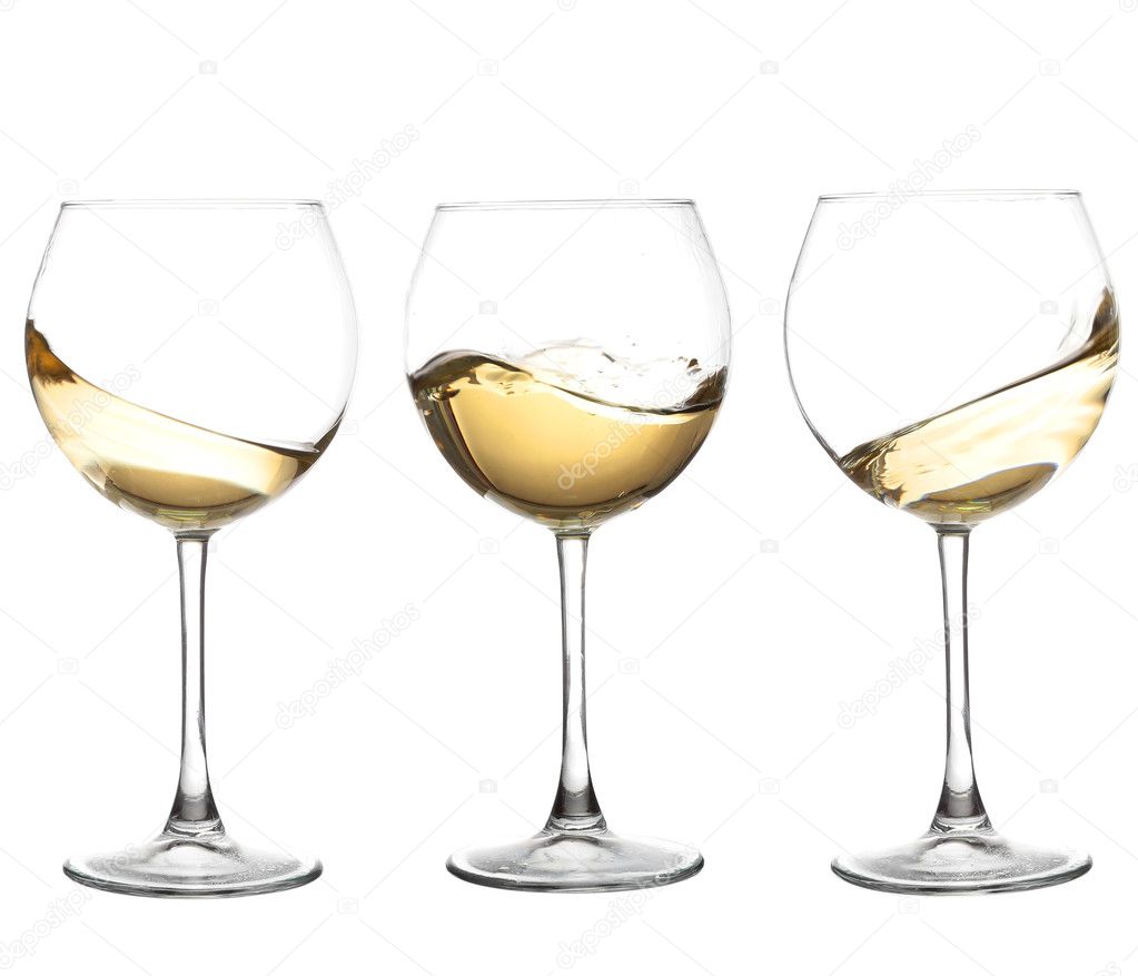 Set of glasses with WHITE wine