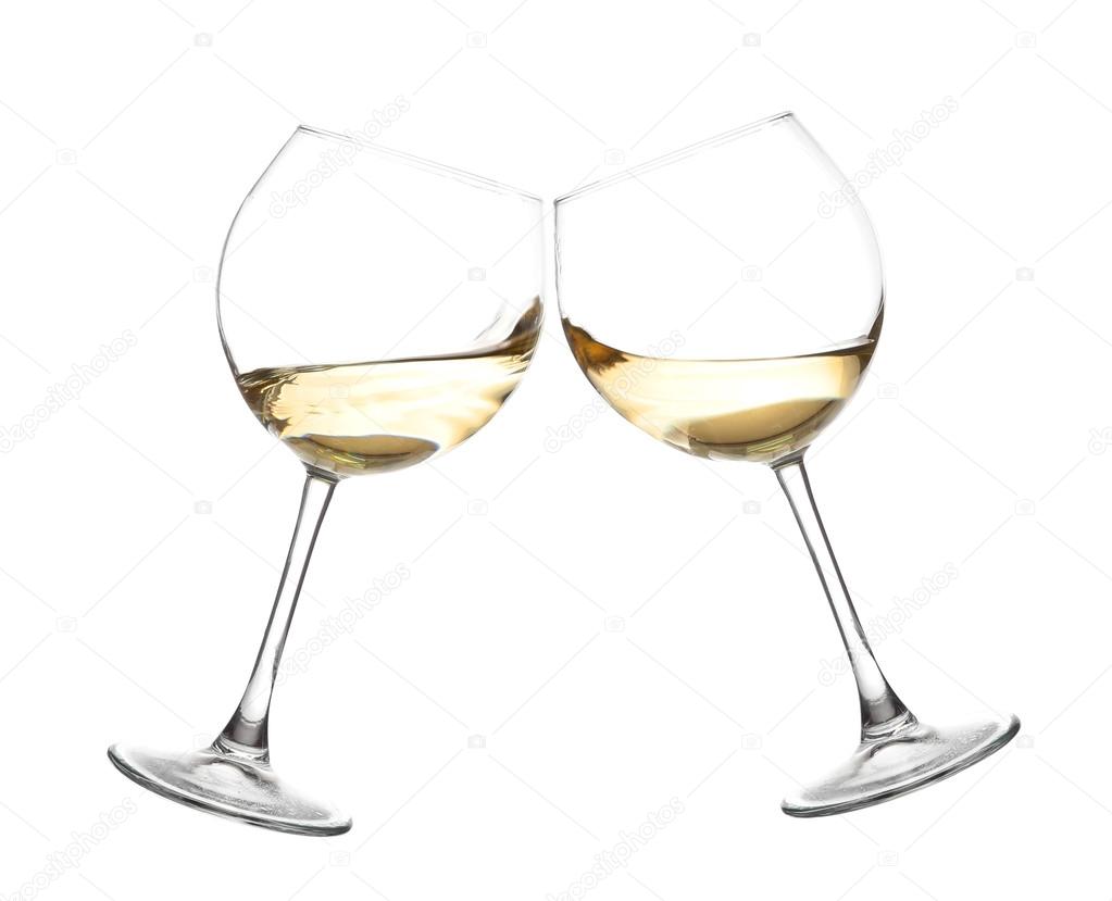 Set of glasses with WHITE wine