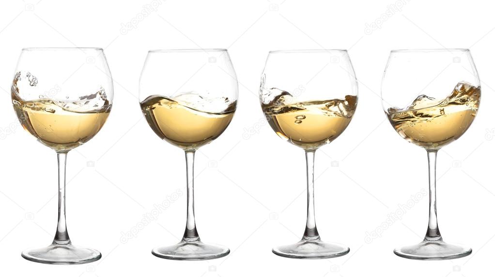 Set of glasses with WHITE wine