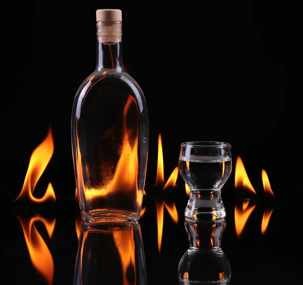Stack av tequila i brand — Stockfoto