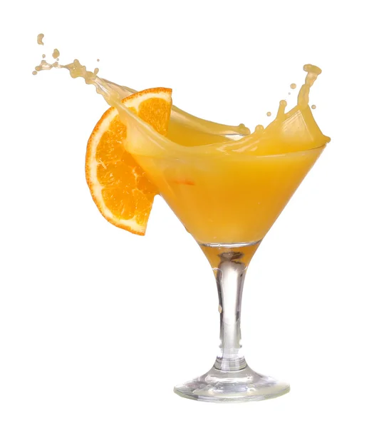 Orange cocktail with splashes illustration — Stock Photo, Image