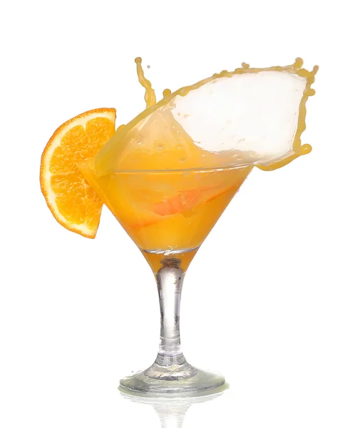 Orange cocktail med stänk illustration — Stockfoto