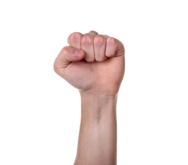 El hareketi beyaz arkaplanda izole edildi