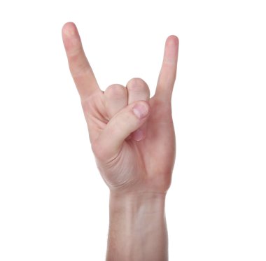 El hareketi beyaz arkaplanda izole edildi