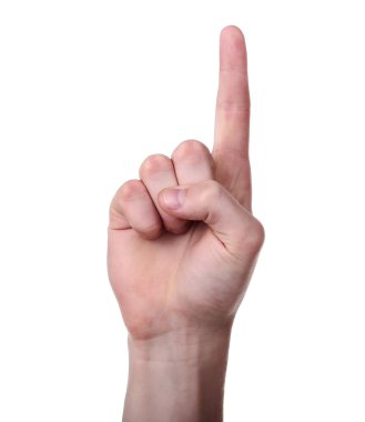 El hareketi beyaz arkaplanda izole edildi