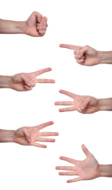 El hareketi beyaz arkaplanda izole edildi