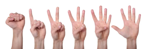 El hareketi beyaz arkaplanda izole edildi