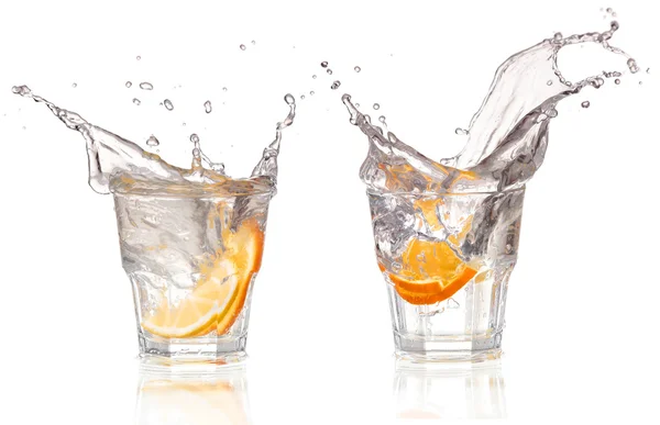 Cocktail in a martini glass on a white background with fruit — Stock Photo, Image