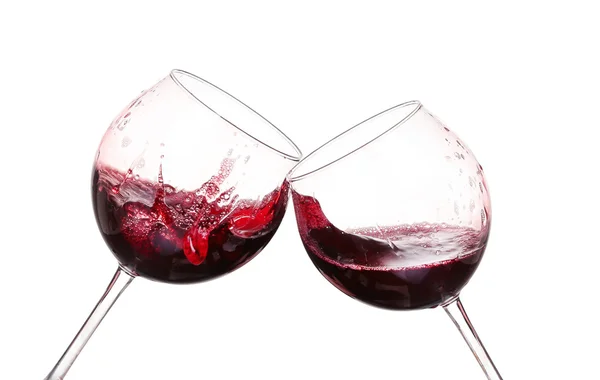 Sada sklenic s červeným vínem — Stock fotografie