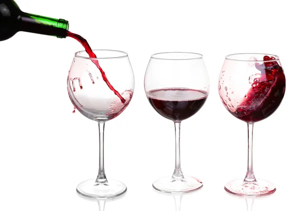 Set of glasses with red wine — Stock Photo, Image