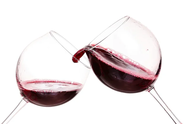 Set di bicchieri con vino rosso — Foto Stock