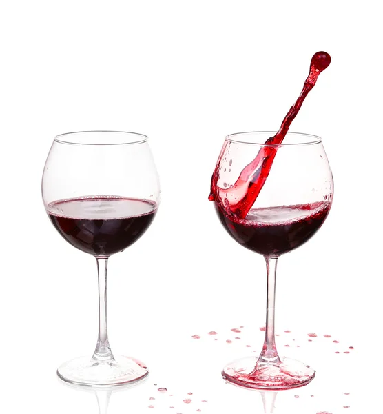 Set di bicchieri con vino rosso — Foto Stock