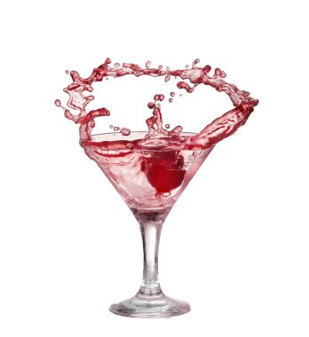 şarap koleksiyonu - bir bardak kırmızı şarap sıçramasına. Beyaz arka plan üzerinde izole