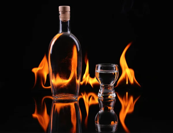 Pile de tequila en feu — Photo