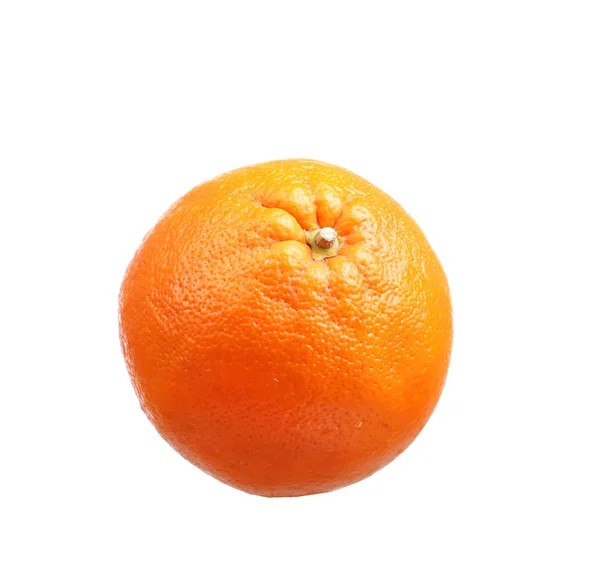 Mitad de fruta naranja y dos segmentos o cantles aislados sobre fondo blanco recorte — Foto de Stock