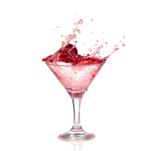 Συλλογή κρασιού - πιτσίλισμα κόκκινο κρασί σε ποτήρι. απομονώνονται σε λευκό φόντο — Φωτογραφία Αρχείου