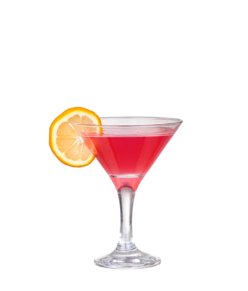 Cocktail rosa fresco, limone isolato su fondo bianco — Foto Stock