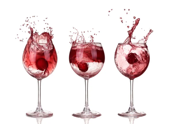 旋回白 ba に分離されたワインのゴブレット グラス赤ワイン — ストック写真