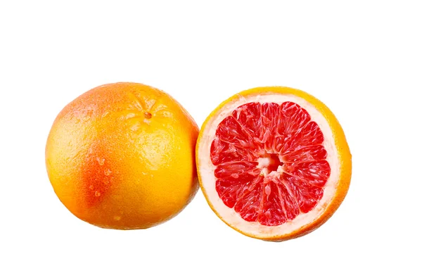 Grapefruity s segmenty na bílém pozadí — Stock fotografie