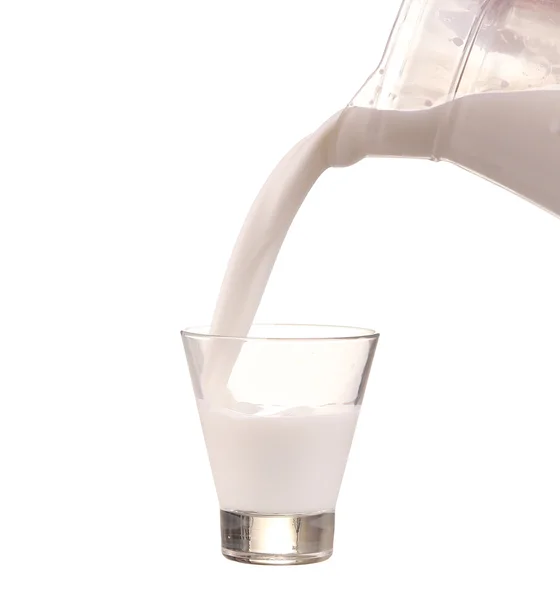 Spritzer Milch in einem Glas isoliert auf weiß — Stockfoto