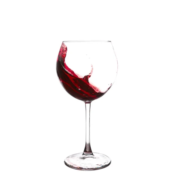 Κόκκινο ποτήρι κρασί σε λευκό φόντο — Φωτογραφία Αρχείου