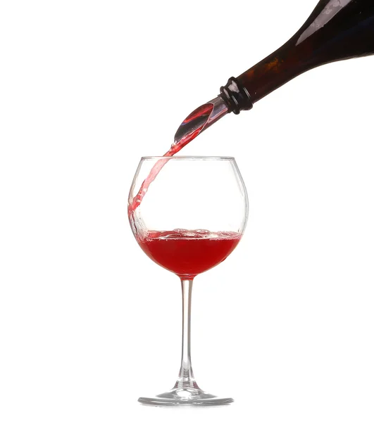 Izolált borospohárba öntött vörösbor — Stock Fotó