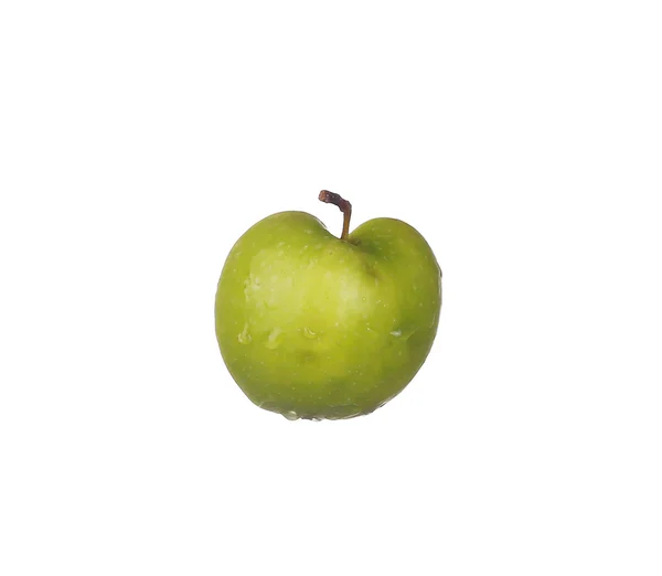 Zelené jablko izolované na bílém pozadí. — Stock fotografie