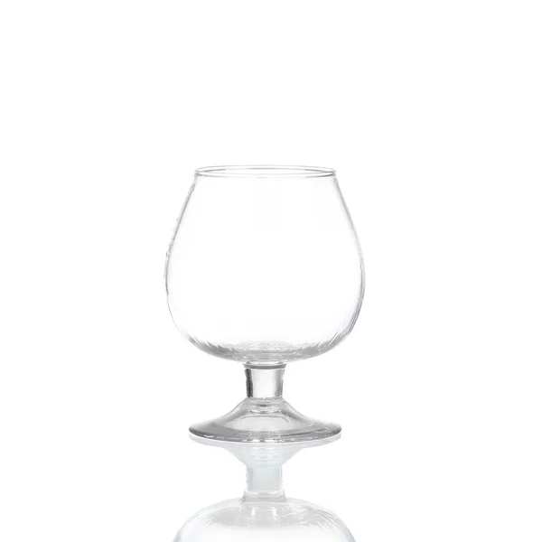 Verre de brandy vide isolé sur blanc — Photo