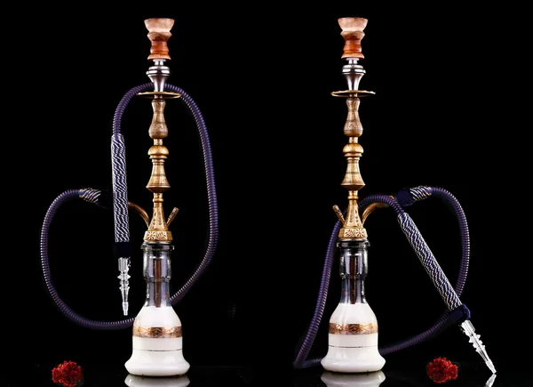 Collage hookah sobre un fondo negro — Foto de Stock