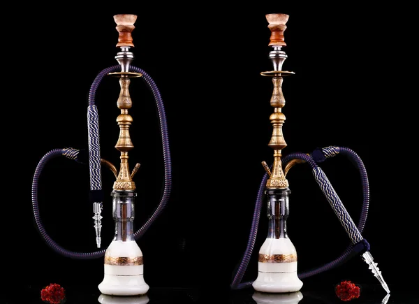 Collage hookah on a black background Stock Image