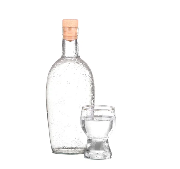 Vodka, kicsit ecetes uborkával. — Stock Fotó