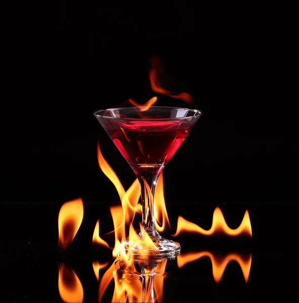 Cocktail flamboyant sur noir — Photo