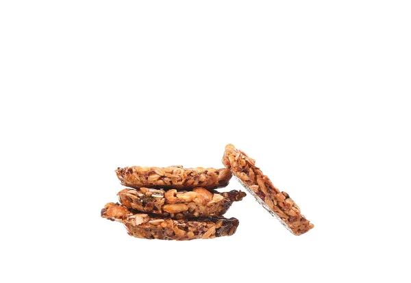 Três biscoitos de chip no fundo branco — Fotografia de Stock