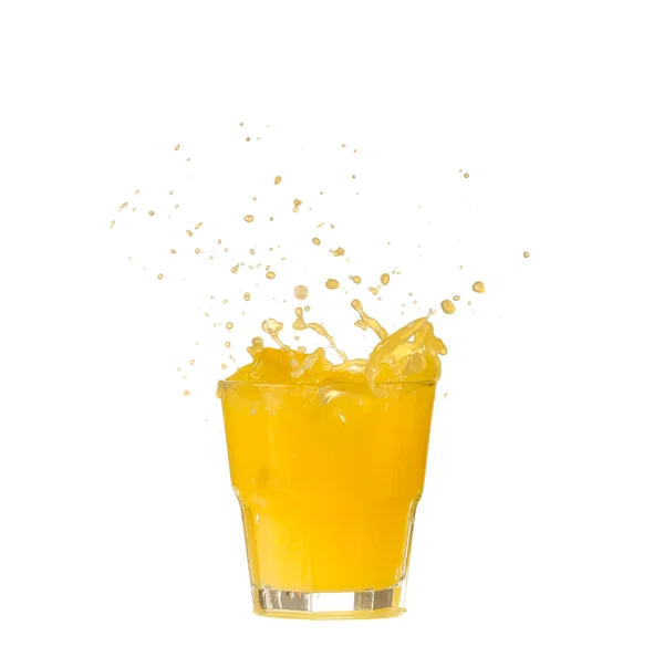 Suco de laranja no fundo branco — Fotografia de Stock