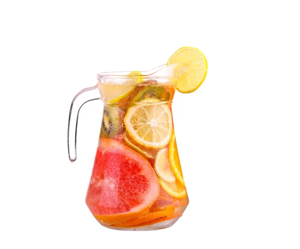 White Sangria in stemware on a white background — Stock Photo, Image