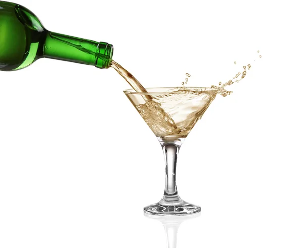 White wine splash isolated on white — Stock Photo, Image