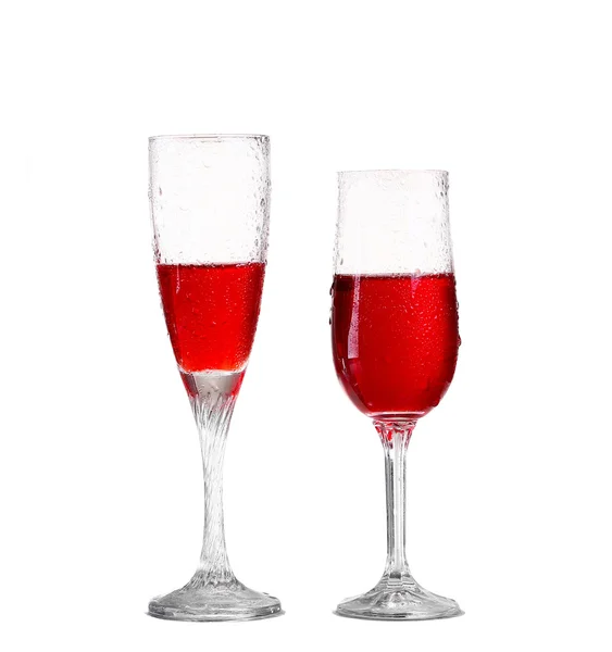 Red wine glass isolated on white background — Stock Photo, Image