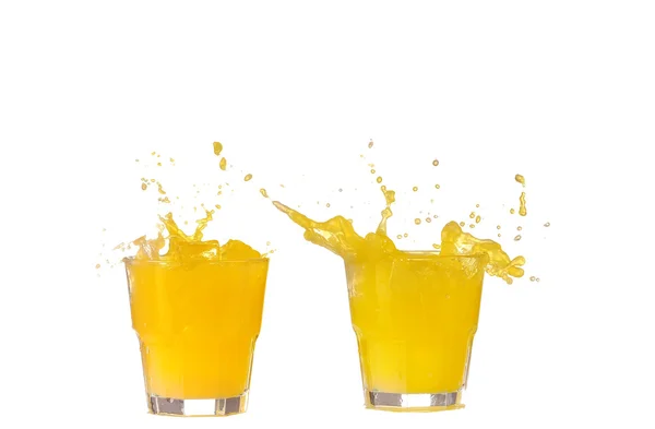 Collage apelsinjuice i ett glas — Stockfoto