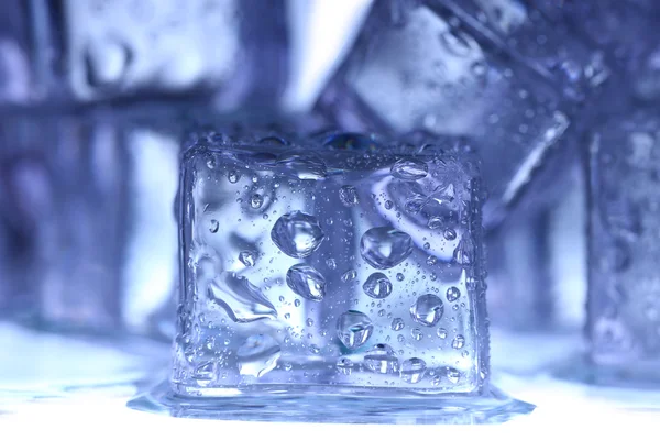 Cubes de glace sur fond blanc. — Photo