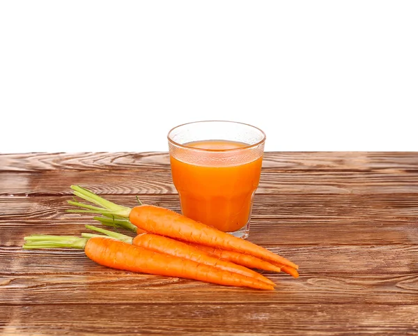 Cibo sano - carote e succo di carote — Foto Stock