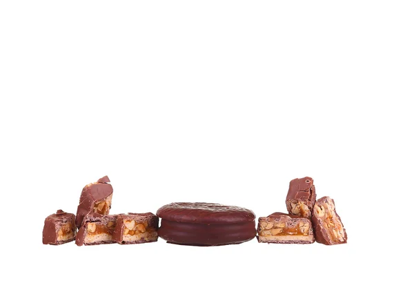 Choklad bar isolerad på en vit bakgrund — Stockfoto