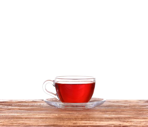 Tasse og tea auf weißem Holzhintergrund — Stockfoto