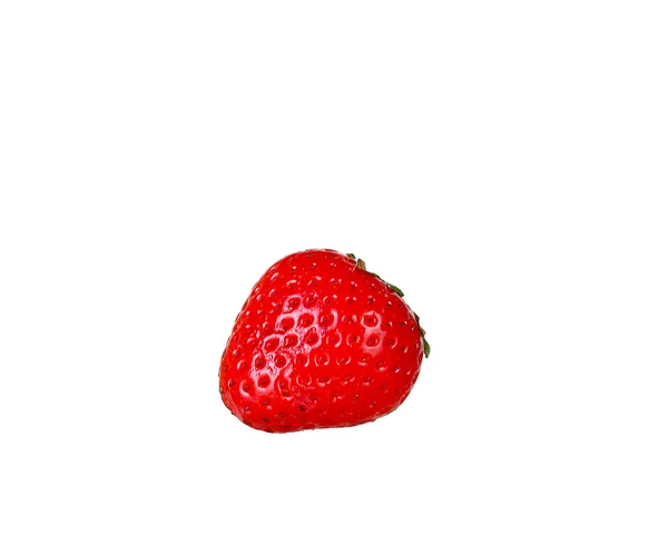 Verse aardbeien werden op een witte achtergrond geplaatst — Stockfoto
