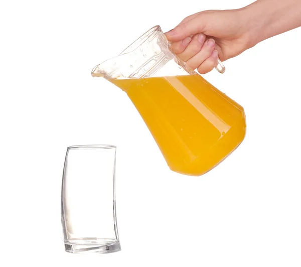 Collage Jugo de naranja y rodajas de naranja aisladas sobre blanco — Foto de Stock