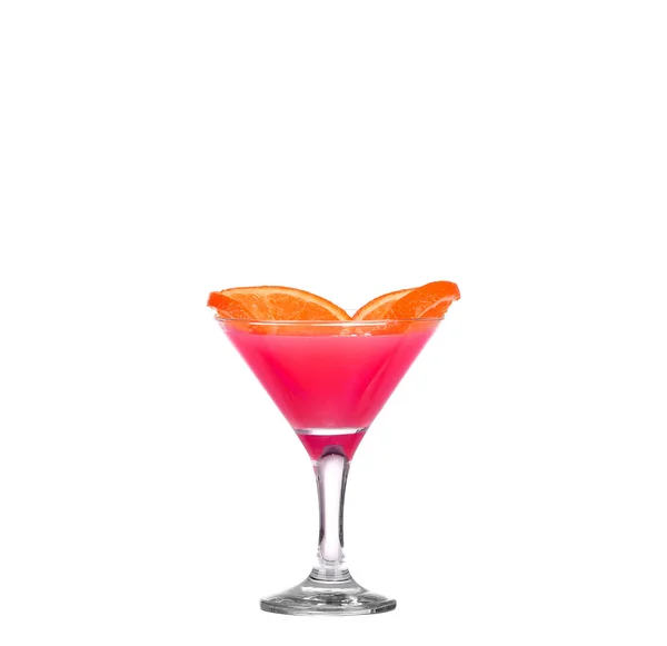 Cocktail rosa fresco isolado no fundo branco — Fotografia de Stock