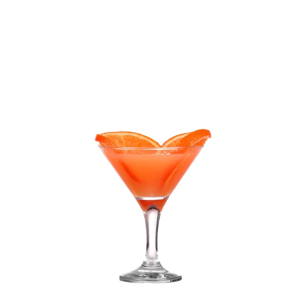 橙色的鸡尾酒抠图，白色背景上孤立 — 图库照片